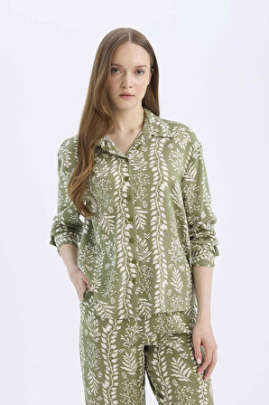 Regular Fit Desenli Uzun Kollu Gömlek