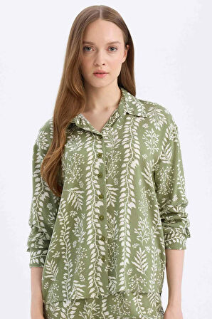 Regular Fit Desenli Uzun Kollu Gömlek