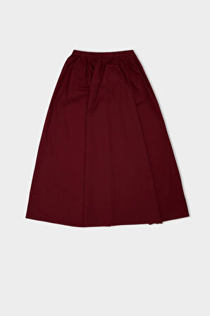 DeFacto A Kesim Beli Fermuarlı Basic Düz Poplin Kumaş Maxi Etek E0464AX24AUBR248
