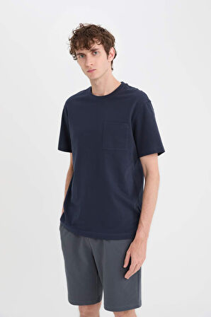 DeFacto %100 Pamuk New Regular Fit Bisiklet Yaka Kısa Kollu Basic Düz Pike Tişört D7931AX25SPNV71