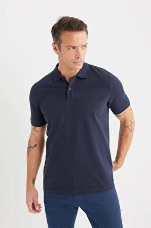 DeFacto Regular Fit Kısa Kollu Basic Düz Pike Kumaş Polo Tişört C1293AX25SPNV71