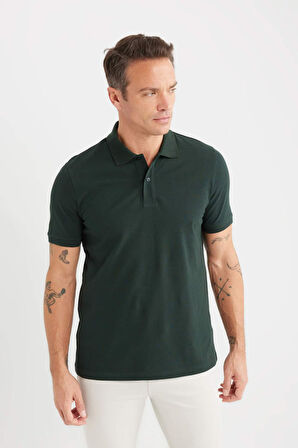 DeFacto Regular Fit Kısa Kollu Basic Düz Pike Kumaş Polo Tişört C1293AX25SPGN1214