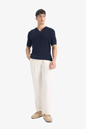 %100 Pamuk Standart Fit Kısa Kollu Triko Polo Tişört