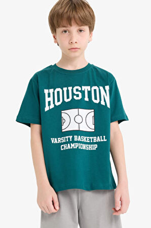 Erkek Çocuk 2'li Takım Baskılı Kısa Kollu Tişört Beli Lastikli Şort