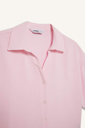 DeFacto Oversize Geniş Kalıp Keten Karışımlı Kısa Kollu Gömlek C3807AX25SMPN648