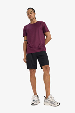 DeFactoFit Slim Fit Dar Kesim Bisiklet Yaka Sporcu Kısa Kollu Tişört