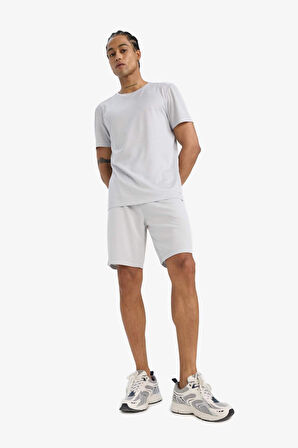 DeFactoFit Slim Fit Dar Kesim Bisiklet Yaka Sporcu Kısa Kollu Tişört
