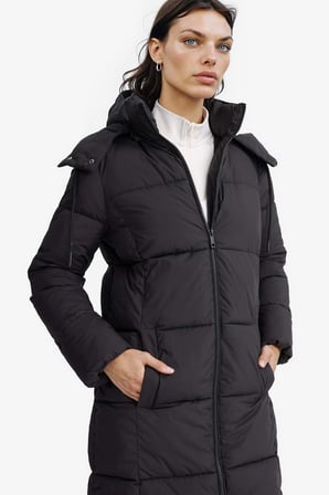 DeFacto Su Geçirmez Regular Fit Kapüşonlu Fermuarlık Uzun Mont E8703AX25WNBK27
