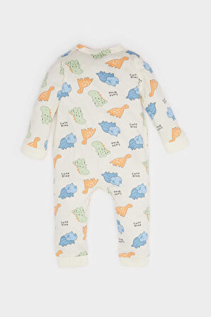 Erkek Bebek Yenidoğan Dinazor Baskılı Penye Tulum