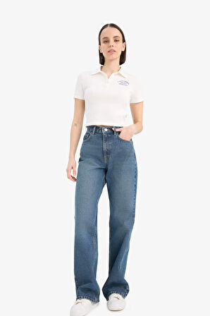 Coool Fitted Baskılı Ribana Kısa Kollu Polo Tişört