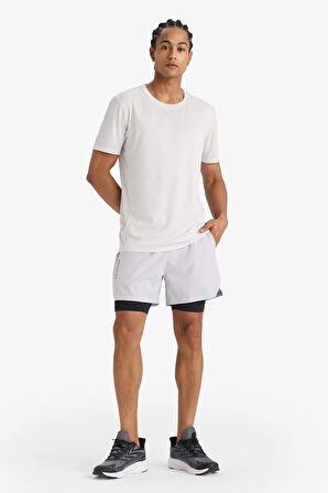 DeFactoFit Slim Fit Dar Kesim Sporcu İçi Taytlı Dokuma Şort
