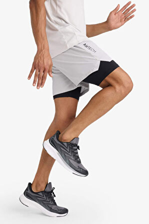 DeFactoFit Slim Fit Dar Kesim Sporcu İçi Taytlı Dokuma Şort