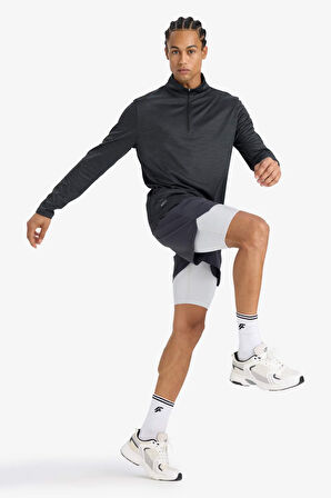 DeFactoFit Slim Fit Dar Kesim Sporcu Kısa Paça Şort