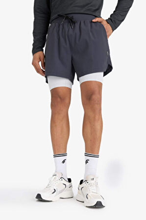 DeFactoFit Slim Fit Dar Kesim Sporcu Kısa Paça Şort