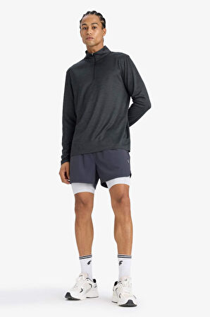 DeFactoFit Slim Fit Dar Kesim Sporcu Kısa Paça Şort