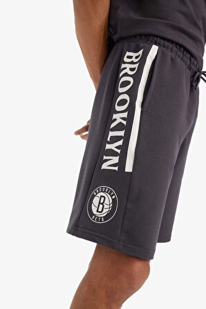 DeFactoFit NBA Brooklyn Nets Oversize Geniş Kalıp Kısa Paça Şort E2188AX25SMAR210