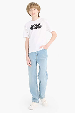 DeFacto Erkek Çocuk Star Wars Bisiklet Yaka Kısa Kollu Tişört E4825A825SMWT34