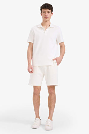 DeFacto Regular Fit Polo Yaka Dokulu Basic Düz Kısa Kollu Tişört B4939AX25SMER105