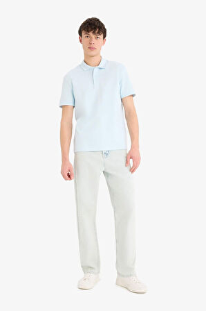 DeFacto Regular Fit Dokulu Polo Yaka Basic Düz Kısa Kollu Tişört B4939AX25SMBE773