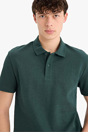 DeFacto Regular Fit Polo Yaka Dokulu Basic Düz Kısa Kollu Tişört B4939AX25SMGN715