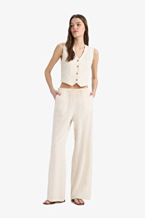 Wide Leg Üç Cepli Normal Bel Standart Boy Pantolon