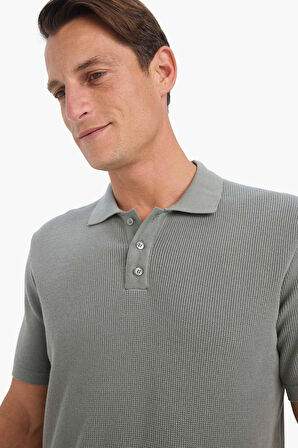 DeFacto %100 Pamuk Standart Fit Polo Yaka Kısa Kollu Triko Tişört E5866AX25SPKH447