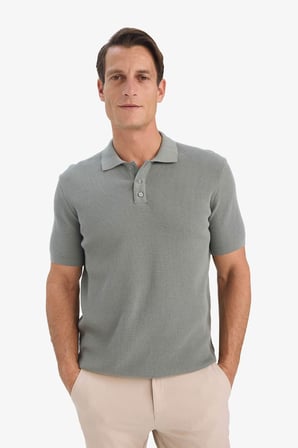 DeFacto %100 Pamuk Standart Fit Polo Yaka Kısa Kollu Triko Tişört E5866AX25SPKH447