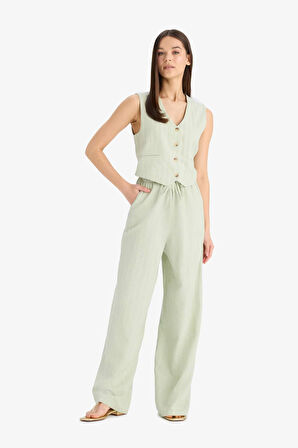 Wide Leg Üç Cepli Normal Bel Standart Boy Pantolon