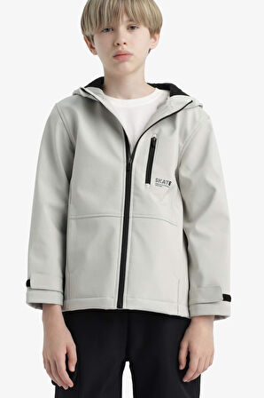 Erkek Çocuk Kapüşonlu Polar Astarlı Yağmurluk