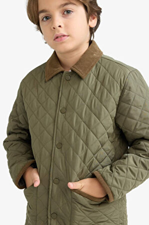 Erkek Çocuk Su İtici Polo Yaka Pelüş Astar Mont