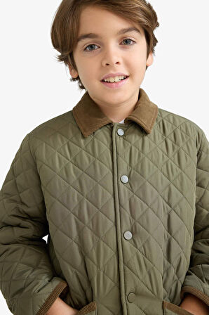 Erkek Çocuk Su İtici Polo Yaka Pelüş Astar Mont