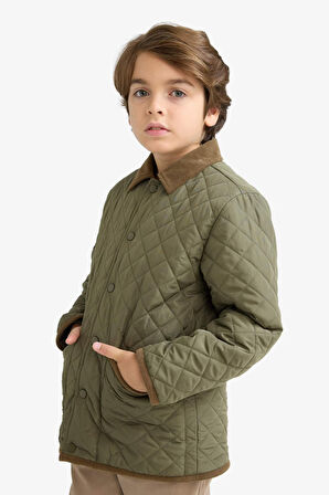 Erkek Çocuk Su İtici Polo Yaka Pelüş Astar Mont