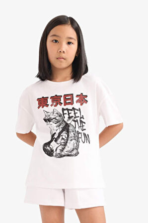 DeFacto Kız Çocuk Beli Lastikli Basic Düz Şort E6589A825HSWT34