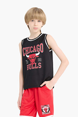 DeFacto Erkek Çocuk NBA Chicago Bulls Bisiklet Yaka Atlet E4846A825HSBK81