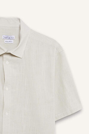 DeFacto %100 Pamuk Regular Fit Polo Yaka Yazlık Kısa Kollu Gömlek D8613AX25SMBG74