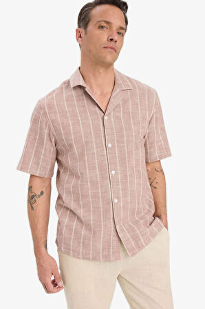 %100 Pamuk Relax Fit Polo Yaka Yazlık Kısa Kollu Gömlek