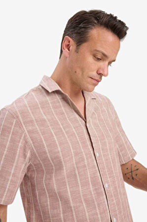 %100 Pamuk Relax Fit Polo Yaka Yazlık Kısa Kollu Gömlek