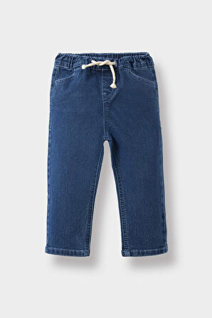 Erkek Bebek Beli Lastikli Jean Pantolon