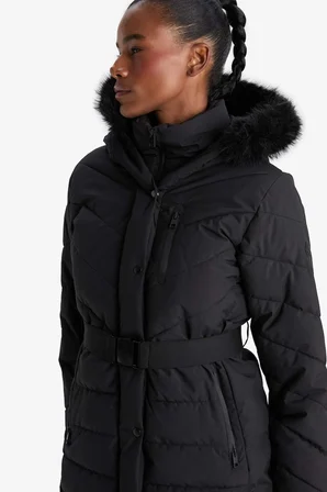 DeFactoFit Su İtici Regular Fit Kapüşonlu Parka Mont