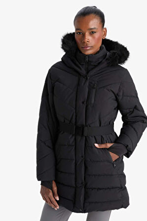 DeFactoFit Su İtici Regular Fit Kapüşonlu Parka Mont