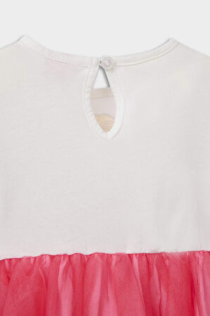 DeFacto Kız Bebek Barbie Kısa Kollu Yazlık Tül Elbise F0529A525SMER105