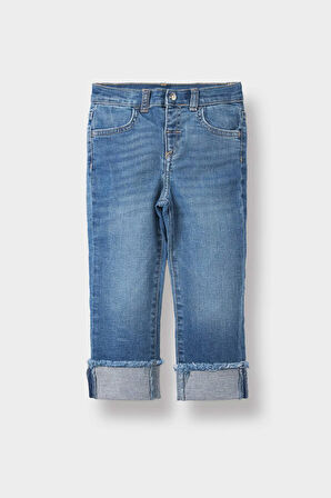 Kız Bebek Straight Fit Düz Paça Jean Pantolon