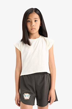 DeFacto Kız Çocuk Beli Lastikli Baskılı Şort E5724A825HSAR211