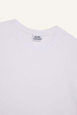 Kız Çocuk Relax Fit Bisiklet Yaka Kısa Kollu Tişört