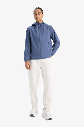 DeFactoFit Su İtici Regular Fit Kapüşonlu Fermuarlı Yağmurluk