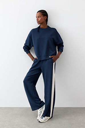 DeFactoFit Oversize Geniş Kalıp Bisiklet Yaka Modal Sporcu Sweatshirt