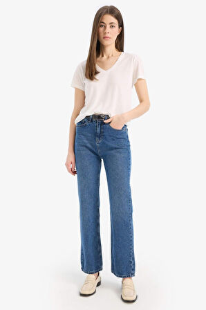 Regular Fit V Yaka Basic Düz 2'li Tişört 