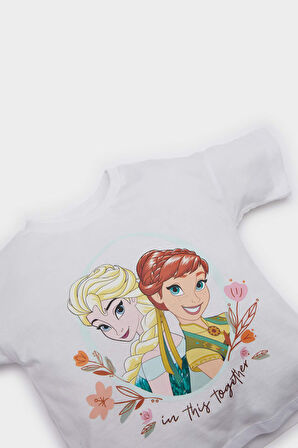 DeFacto Kız Bebek Frozen 2'li Takım Kısa Kollu Tişört Beli Lastikli Şort E9104A525SMWT34