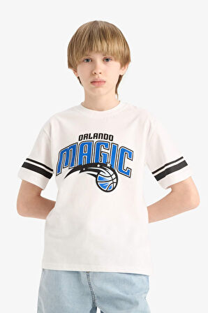 DeFacto Erkek Çocuk NBA Orlando Magic Bisiklet Yaka Kısa Kollu Tişört E4840A825SMWT34