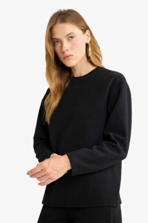 Relax Fit Bisiklet Yaka Sweatshirt